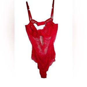 Victoria Secret Red Teddy Lingerie NEVER WORN (size Large)